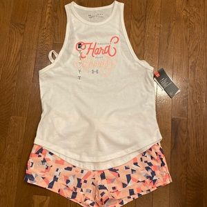Girls Under Armour tank and shorts set.